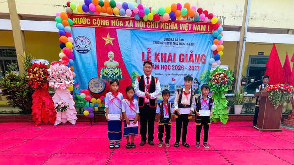 Xã Cà Đam 3 trường chính, 01 phân hiệu cùng rộn ràng ngày khai giảng năm học 2026 - 2027